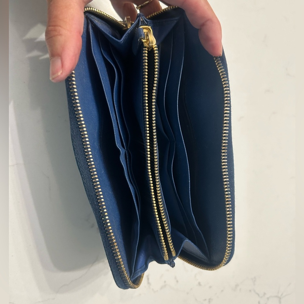 Authentic Nylon Blue Prada Zip Around Large Wallet - image 2